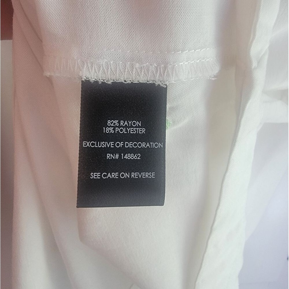 Torrid Plus Size 4X Challis Colorful Embroidery Button Up Short Sleeve Shirt - Picture 8 of 9